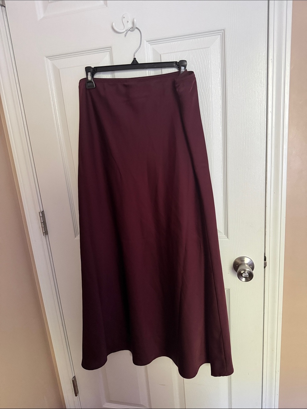 Burgundy Satin Skirt